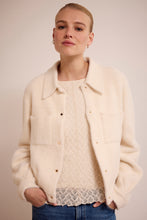 Afbeelding in Gallery-weergave laden, Faux Fur Knitted Jacket Q14-17-801 6800 Stone
