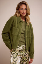 Afbeelding in Gallery-weergave laden, Faux Fur Knitted Jacket Q14-17-801 6501 Moss