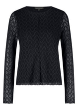 Afbeelding in Gallery-weergave laden, Long-Sleeve Stretch Lace Top O01-17-401 9000  Black
