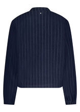 Afbeelding in Gallery-weergave laden, Pinstriped Denim Bomber C08-17-802 Dark blue Denim