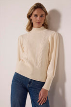Afbeelding in Gallery-weergave laden, Puff-Sleeve Jumper Cables Y13-18-601 006800 Stone