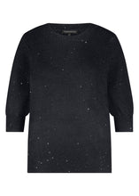 Afbeelding in Gallery-weergave laden, Short-Sleeve Sequin O02-17-601 9001 Black Melange