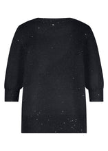 Afbeelding in Gallery-weergave laden, Short-Sleeve Sequin O02-17-601 9001 Black Melange
