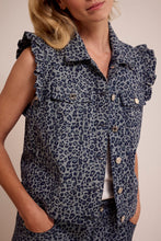 Afbeelding in Gallery-weergave laden, Leopard Denim Vest C06-17-801 005003  Blue denim
