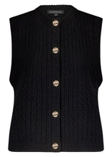 Afbeelding in Gallery-weergave laden, Cable Stitch Vest Y04-17-702 9000  Black
