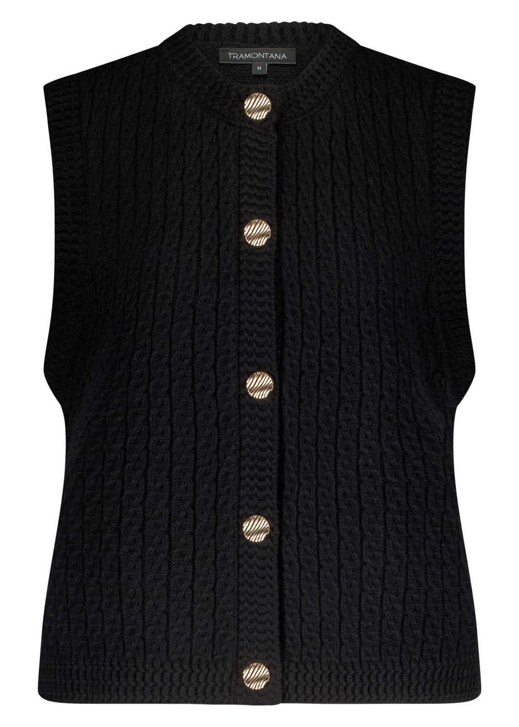 Cable Stitch Vest Y04-17-702 9000  Black