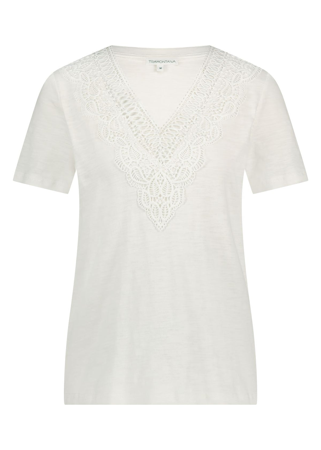 Crochet-Detailed T-Shirt C21-16-402 001100 Off white