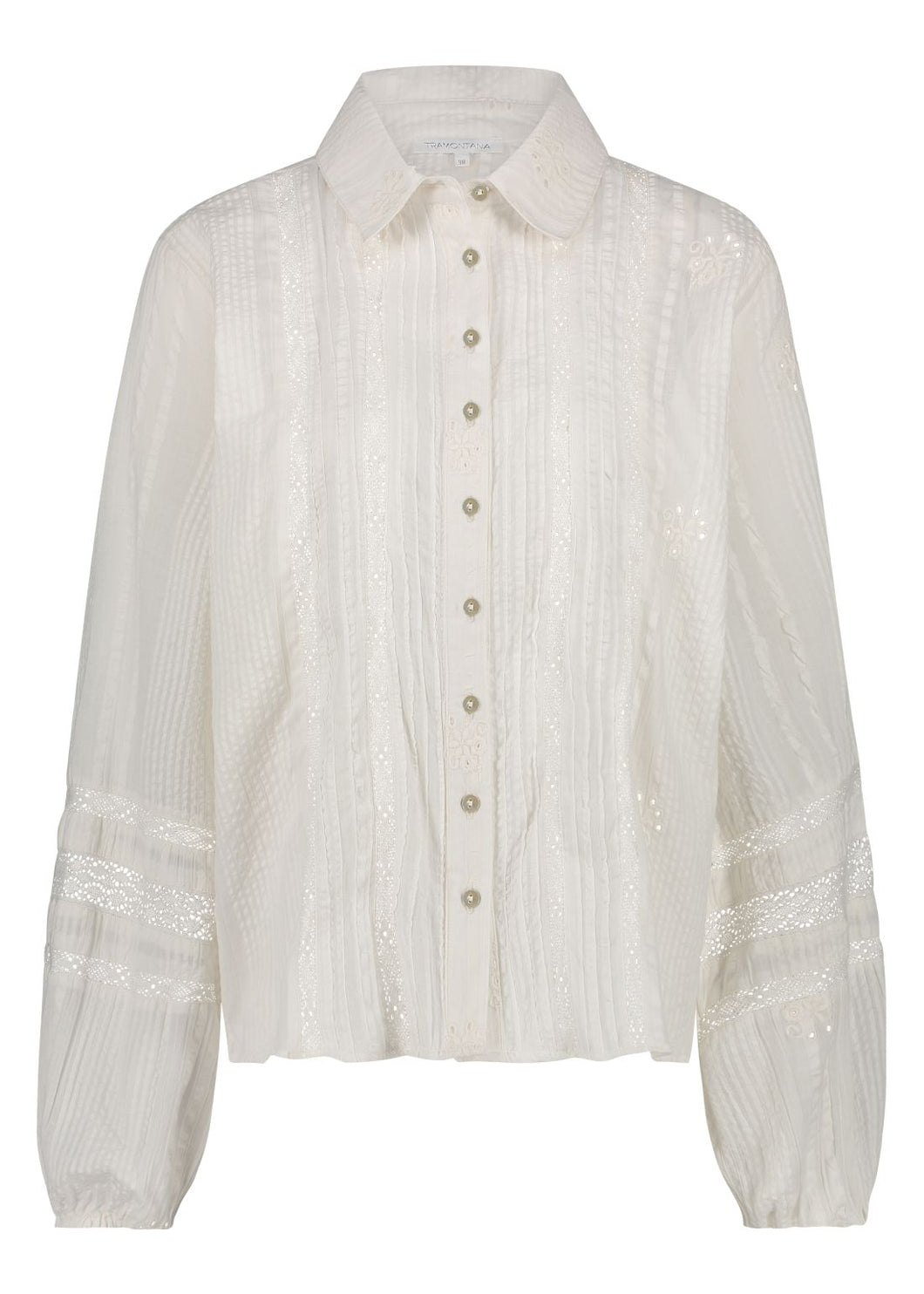 Embroidered Seersucker Blouse A07-15-301 001100 Off white