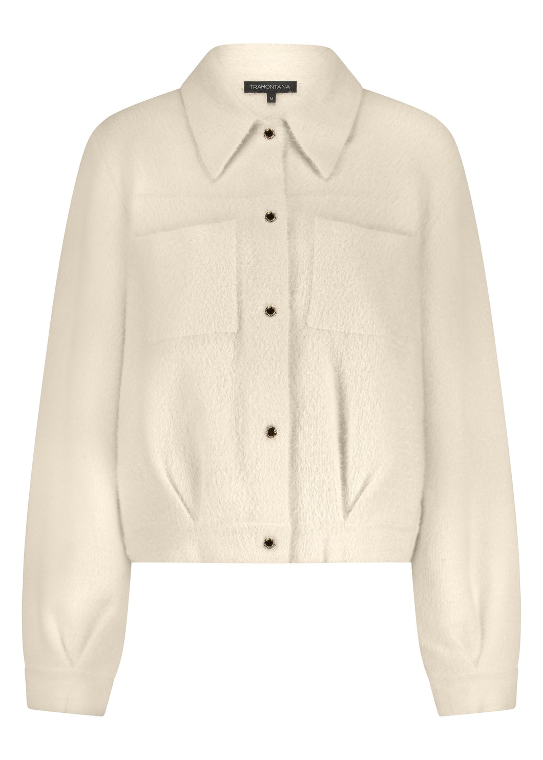 Faux Fur Knitted Jacket Q14-17-801 6800 Stone