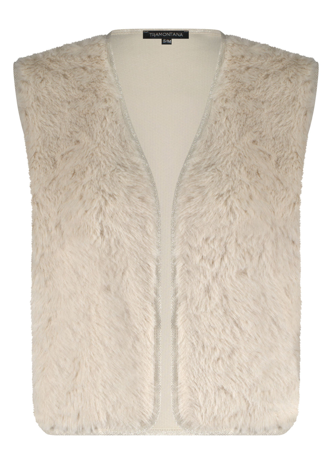 Faux Fur Vest S04-17-801 6800 Stone