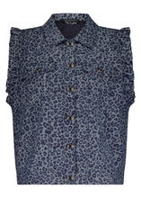 Afbeelding in Gallery-weergave laden, Leopard Denim Vest C06-17-801 005003  Blue denim
