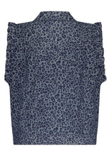 Afbeelding in Gallery-weergave laden, Leopard Denim Vest C06-17-801 005003  Blue denim
