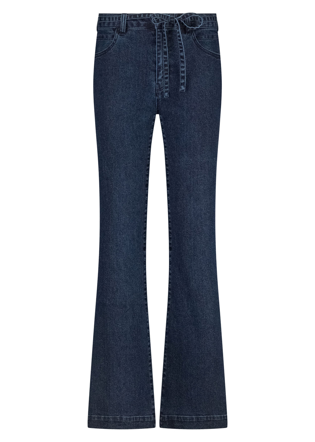 Lurex Wide-Leg Denim Trousers  B01-18-101 005033 Dark Bleu Denim