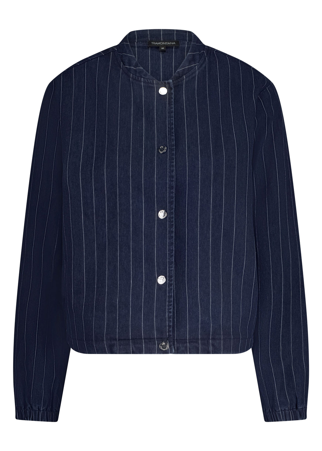 Pinstriped Denim Bomber C08-17-802 Dark blue Denim