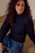 Afbeelding in Gallery-weergave laden, Puff-Sleeve Jumper Cables  Y13-18-601 005032 Midnight
