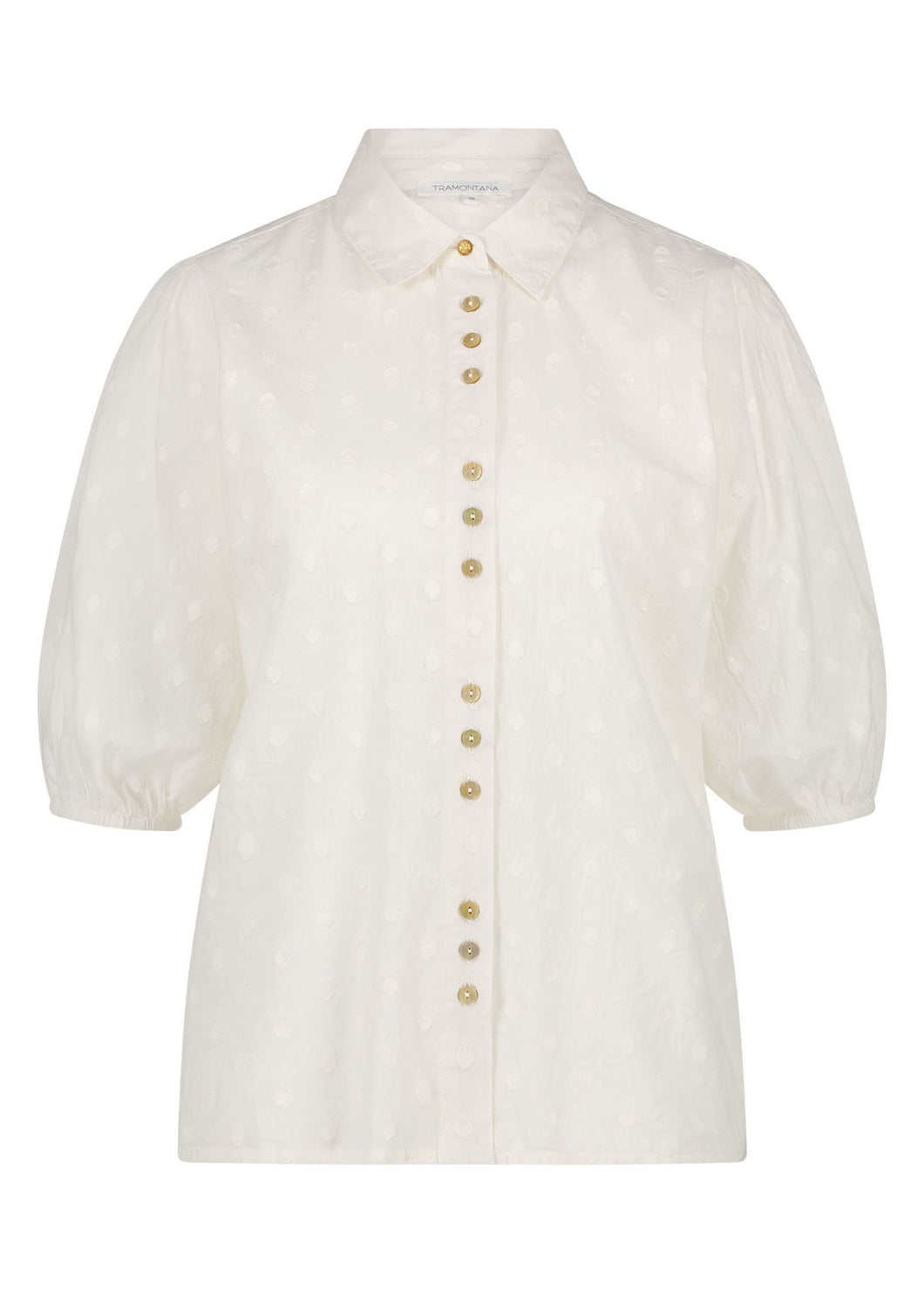 Puff-Sleeved Blouse A07-16-301 001100 Off white