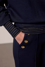 Afbeelding in Gallery-weergave laden, Striped Lurex Top  K02-18-401 005032 Midnight

