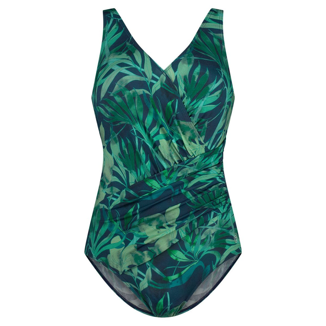 Swimsuit v-neck soft cup 60376 6037 water lily teal