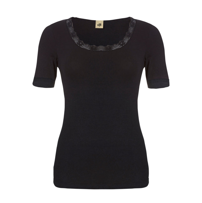 Thermo women Lace T-shirt 30237 090 black