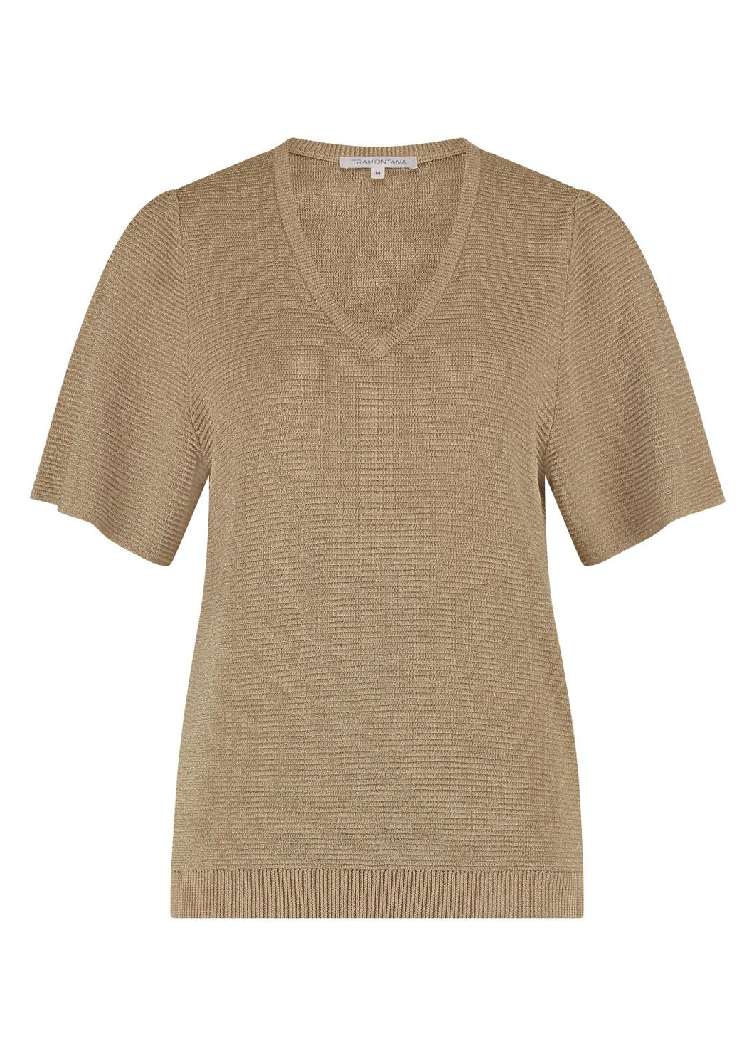 V-Neck Lurex Jumper Y07-15-601 002000 Sand